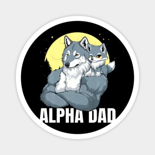 Alpha Dad With Boy Son Wolf Father'S Day Magnet